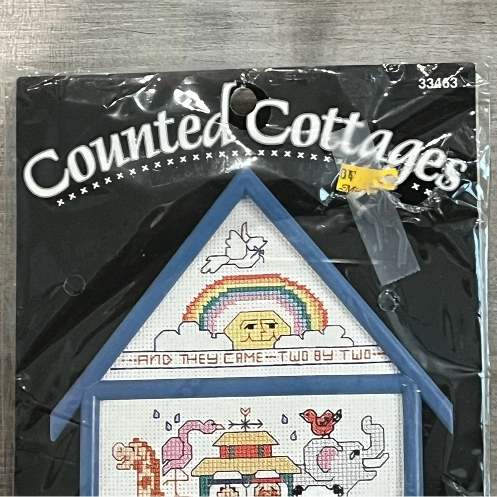 NWT Bucilla “Noah’s Ark” Counted Cross Stitch Kit with Plastic Cottage Frame